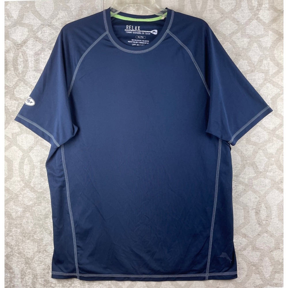 Tommy Bahama Relax UV Tech Mens XL Navy Blue UPF 30 Performance Shirt